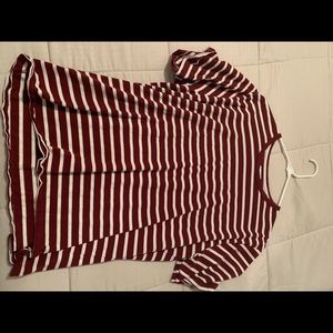 Red and White a striped Shirt